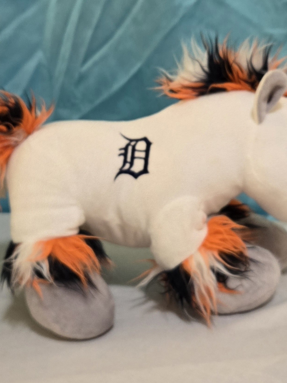 Plush Dog Toy with Orange & Black Accents - Detroit Tiger Team Style